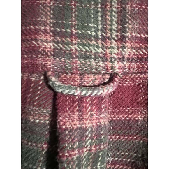 ORVIS Mens Red/Olive Green Shirt Jacket Side Pockets Heavy Cotton Flannel XXL - Picture 10 of 11